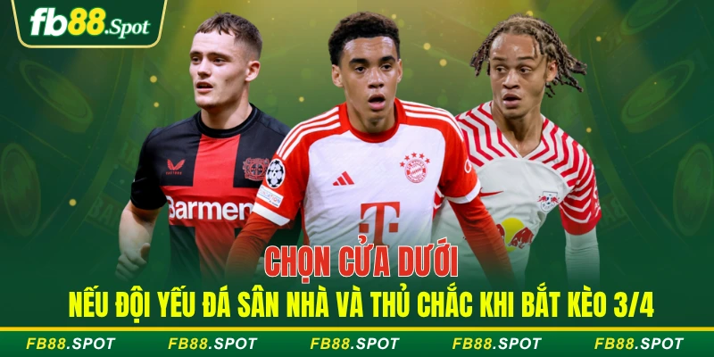 Chọn cửa dưới nếu đội yếu đá sân nhà và thủ chắc khi bắt kèo 3/4